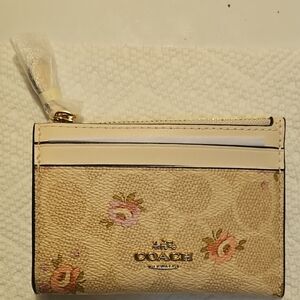 Coach Floral Beige Card Holder